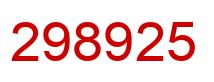 Number 298925 red image