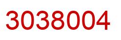 Number 3038004 red image