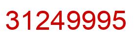 Number 31249995 red image