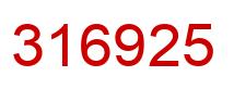 Number 316925 red image