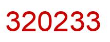 Number 320233 red image