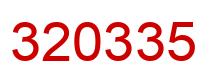 Number 320335 red image