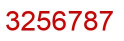 Number 3256787 red image