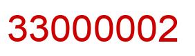 Number 33000002 red image
