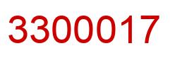 Number 3300017 red image