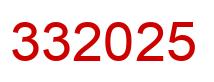 Number 332025 red image