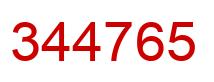Number 344765 red image