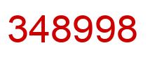 Number 348998 red image