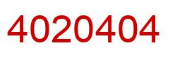 Number 4020404 red image
