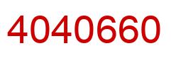 Number 4040660 red image