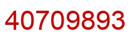 Number 40709893 red image