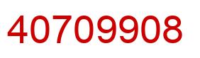 Number 40709908 red image