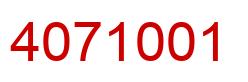 Number 4071001 red image