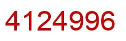 Number 4124996 red image