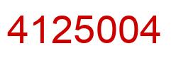 Number 4125004 red image