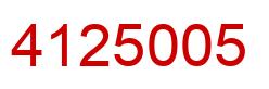 Number 4125005 red image