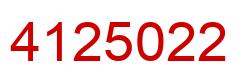 Number 4125022 red image
