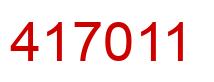 Number 417011 red image