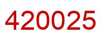 Number 420025 red image