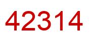 Number 42314 red image