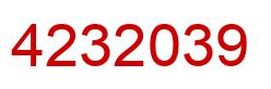 Number 4232039 red image