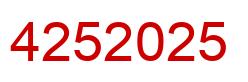 Number 4252025 red image