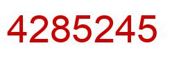 Number 4285245 red image