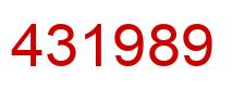 Number 431989 red image