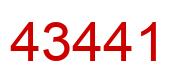 Number 43441 red image