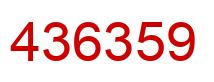 Number 436359 red image