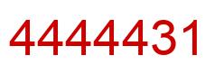Number 4444431 red image