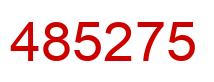 Number 485275 red image