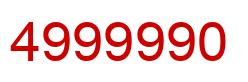 Number 4999990 red image