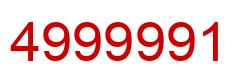 Number 4999991 red image