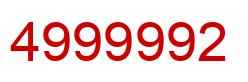 Number 4999992 red image