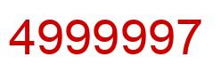 Number 4999997 red image
