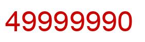 Number 49999990 red image