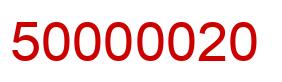 Number 50000020 red image