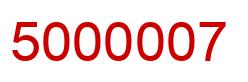 Number 5000007 red image