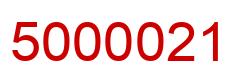 Number 5000021 red image