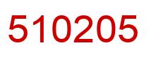 Number 510205 red image