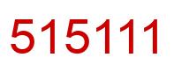 Número 515111 imagen rojo