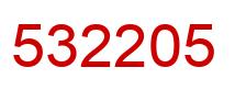 Number 532205 red image