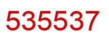Number 535537 red image