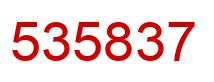 Number 535837 red image