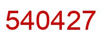 Number 540427 red image