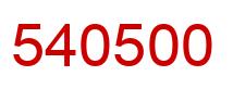 Number 540500 red image