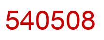 Número 540508 imagen rojo