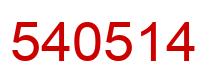 Número 540514 imagen rojo