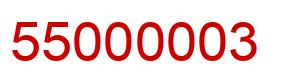 Número 55000003 imagen rojo